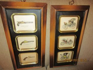 1950 TURNER WALL ACCESSORY PISTOLS ANTIQUE CARS PICTURE WALL HANGING 