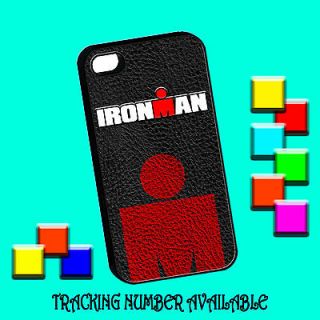 1pc triathlon ironman swim run bike leather pattern black iphone 4 4s 