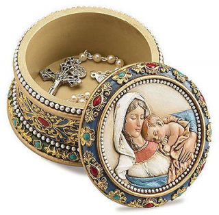 Madonna and Child Rosary Jewlery Holder Trinket Box