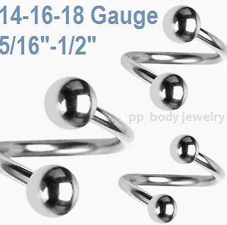   ,18G~5/16, 3/8, 7/16, 1/2 Diameter Spiral Twisters (Specify Size