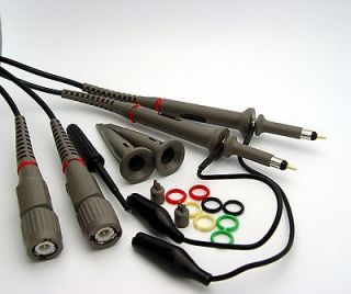 New 200MHz Oscilloscope Clip Probes+Free Accessory Pack