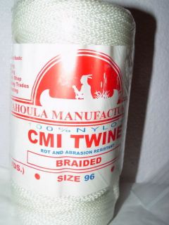 CMI Nylon Commercial Seine Twine Braided White NEW SIZE 96 200 USA 