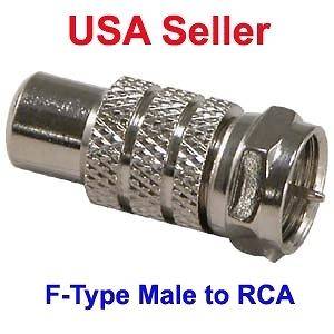   type Male to RCA Female coax cable TV adapter jack lot plug Coaxial