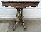 True Antique Shabby Chic Solid Walnut EASTLAKE Stand Old White Paint 