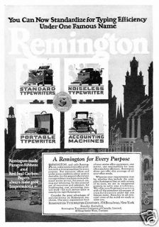 1926 Remington Typewriters Standard Noiseless Portable Accounting 