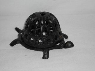 Vintage Cast Iron String Twine Holder Despenser Turtle 2 Piece