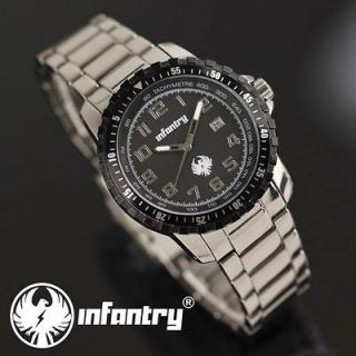 MILITARY Police Mens DATE Sport Quartz Army Watch Stainless Steel 