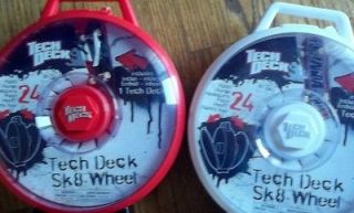   Lot 2 Tech Deck Sk8 Wheel Red & White Each W/ Tech deck Skate Board