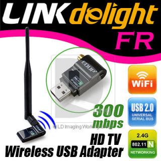 300Mbps HD TV Wireless Wifi USB 2.0 LAN Adapter Antenna Network IEEE 