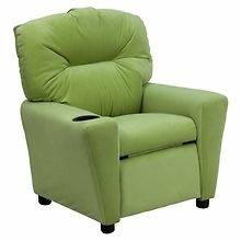 Flash Chair Kids Recliner Avocado Microfiber with Cup Holder