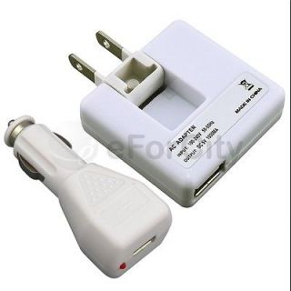 White USB AC POWER ADAPTER+CAR CHARGER Accessory For Apple New iPad 