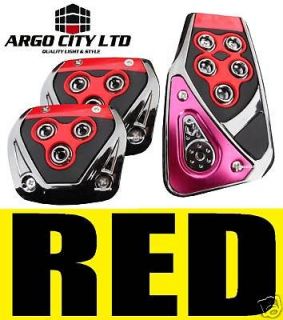 RED CHROME CAR FOOT COVERS PEDALS DODGE CALIBER AVENGER