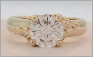 CT MOISSANITE VINTAGE FLORAL ENGAGEMENT RING   14KY