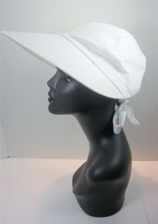 Ladies Hat Vintage BETMAR Visor Face Frame Sunhat Wide Brim White 