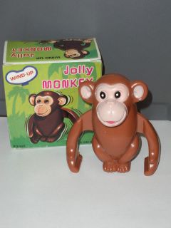NIB NOS Plastic Wind Up Toy Animal~Jolly Monkey~Ape~Gorilla~Chimp~FREE 