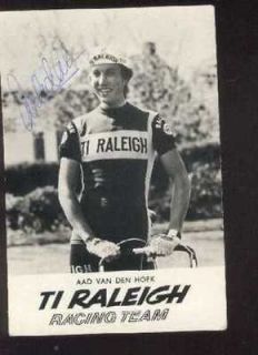 AAD VAN DEN HOEK Signed Autographe cycling RALEIGH TI TEAM cyclisme 