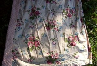 vintage BARKCLOTH ERA SHABBY ROSE curtains~baby pink~orig tags~drapes 