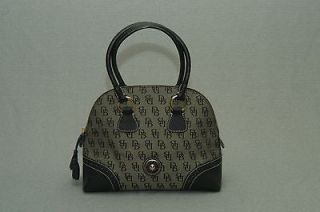 Dooney And Bourke Classic Fabric & Leather Satchel New (Black)