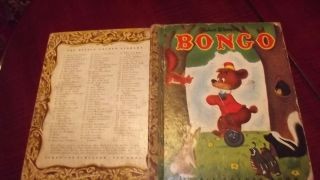 VINTAGE Little golden book WALT DISNEY disneys BONGO D9 CIRCUS bear 