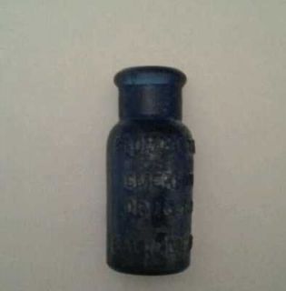 Old Vintage Bromo Seltzer Cobalt Blue Glass Medicine Bottle   2 1/2 