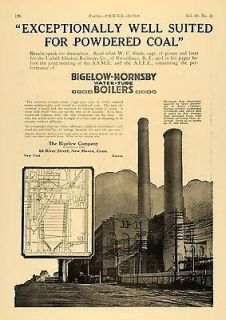 1924 Ad Bigelow Hornsby Water Tube Boiler Powdered Coal   ORIGINAL 