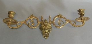 Antique French Gilt Bronze Candle Wall Sconce w/ Griffins c. 1880