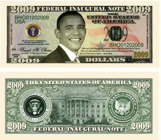   Barack Obama Inaugural Note / Bills   4 Pack   Occupy Wall Street