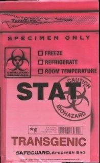 Transgenic,NEW CD,Biohazard Specimen Bag