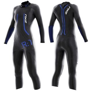 2XU R1 Race Wetsuit Black/Della Blue MEDIUM Women $389