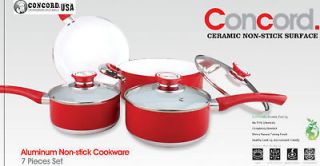 CONCORD 7 PC Eco Healthy Ceramic Nonstick Cookware Set