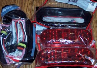 PAIR 6.5 OVAL RED LED TAIL LIGHT KITS TRUCK TRAILER BOAT STRATOS 