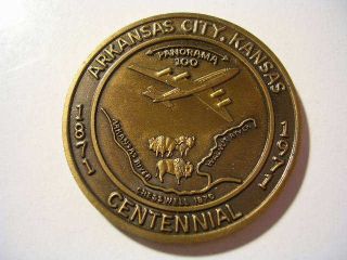   ARKANSAS CITY KANSAS CENTENNIAL CHEROKEE STRIP RUN COMMEMORATIVE COIN