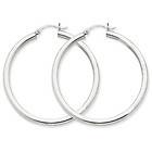   Yellow or White Gold 2 5mm Hinged Post 1/2 2 3/8 Inch Hoop Earrings