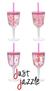 pink drinking glasses in Pottery & Glass