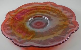 Ruby Carnival Glass Heirloom Punch Bowl Under Plate Indiana