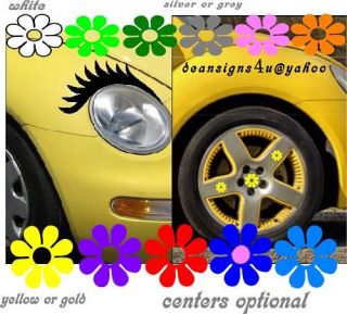 VW beetle smart hub cap flower tire wheel 12set eyelash