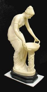 VINTAGE SANTINI REPRODUCTION MARBLE STATUE OF DANAIDE AND BOWL GREEK 
