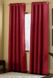   Red Grommet Micro Suede Curtain Window Covering Drapes 54x84 Each