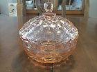 INDIANA GLASS PINK GLASS CANDY DISH AMERICAN WHITEHALL PATTERN CUBIST