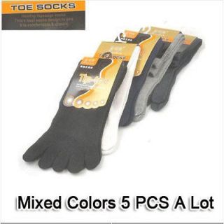 Wholesale 5X Classic Sock Mens Cotton Five Fingers Toe Socks 