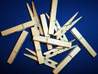 50 wood wooden 3 inch large spring clothespins laundry clothes