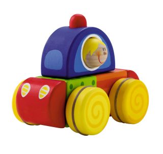 NEW Sevi Squeaky Car Wooden Baby Toy Develops Imagination, Motor 