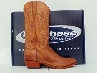 Lucchese 2000 Mens Honey Burn Ranch Hand Cowboy Boots