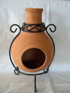   COTTA TABLE TOP CHIMINEA CANDLE HOLDER IN BLACK WIRE FRAME MEXICO