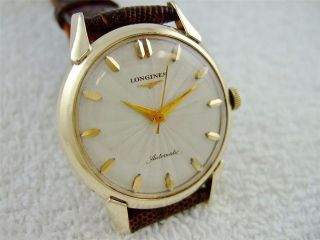 Vintage 1953 Mens Swiss LONGINES Automatic Wristwatch Bubble Back Case 