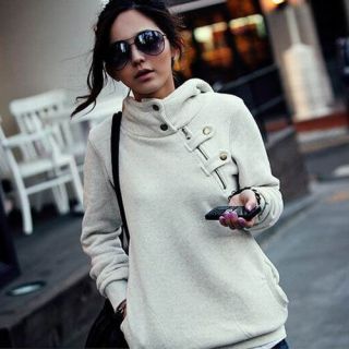   Fashion Women/Girl Pullover Sweatshirt Hoodie Jacket Coat Button Top