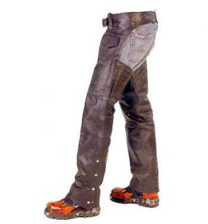 Mens/Womans Solid Leather Chaps w/Snap Out Lining~M 5XL