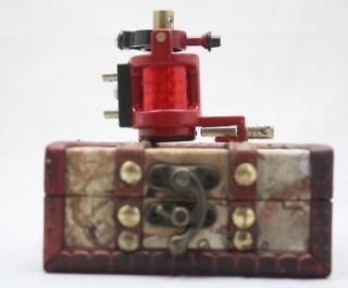   Rotary Tattoo Machine Motor Gun liner shader kit+wooden box Case HT