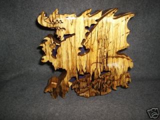 FIRE BREATHING DRAGON BOX SHAPED WOODEN MAPLE WOOD free ship