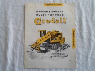 Vintage Warner & Swasey Gradall M 2460 Excavator brochure 8.5 x 11 